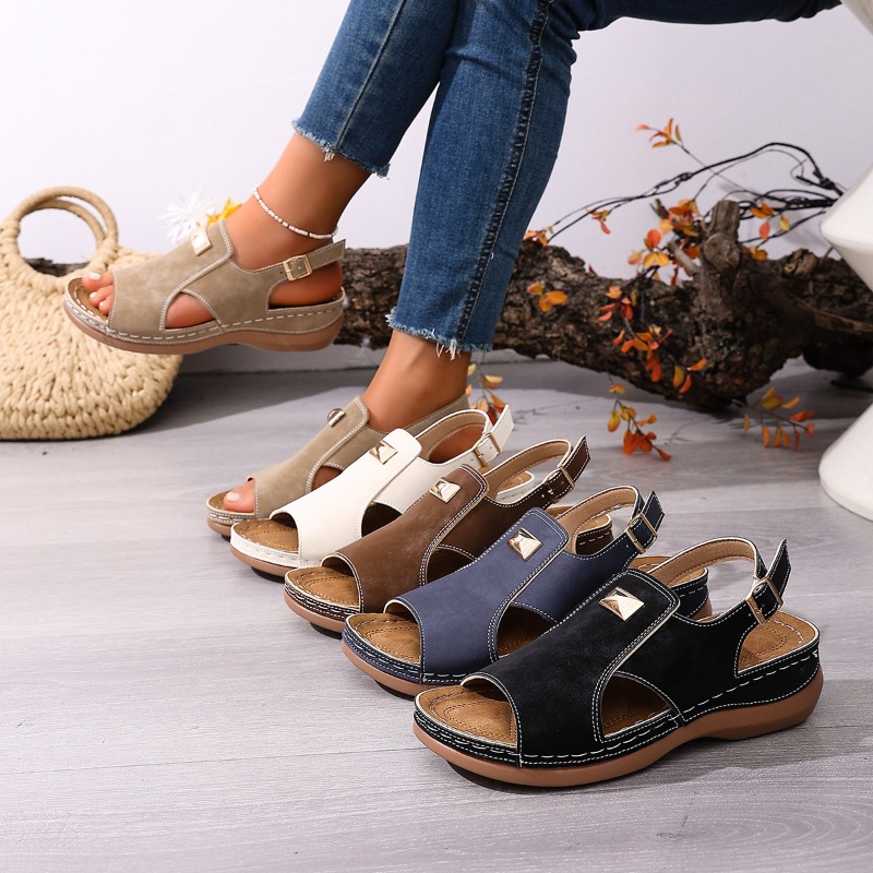 Women'S Shoes For Bunions - صنادل نسائية واسعة المقاس بكعب ويدج