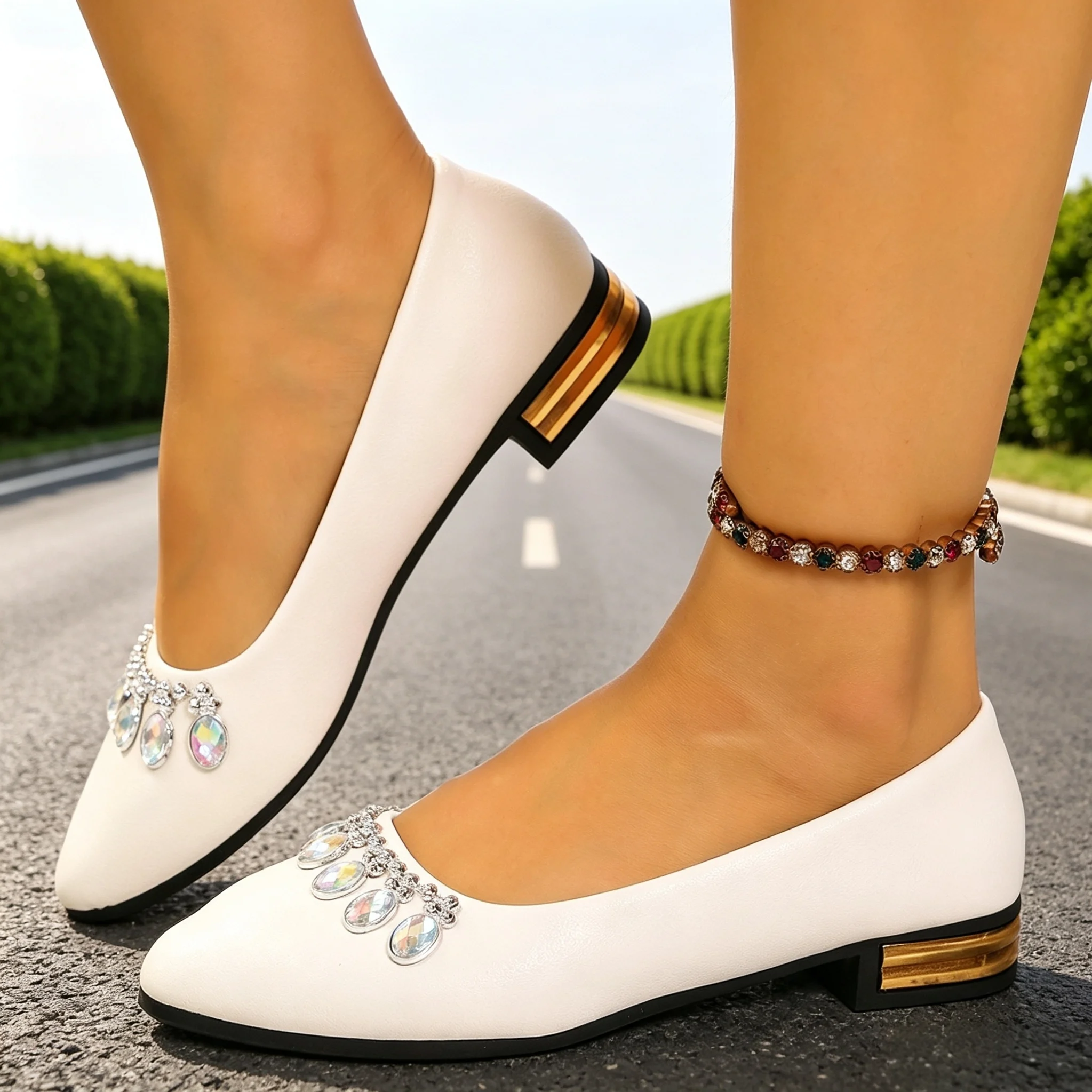 Women Shoes Loafers - أحذية نسائية مسطحة ذات مقدمة مدببة،