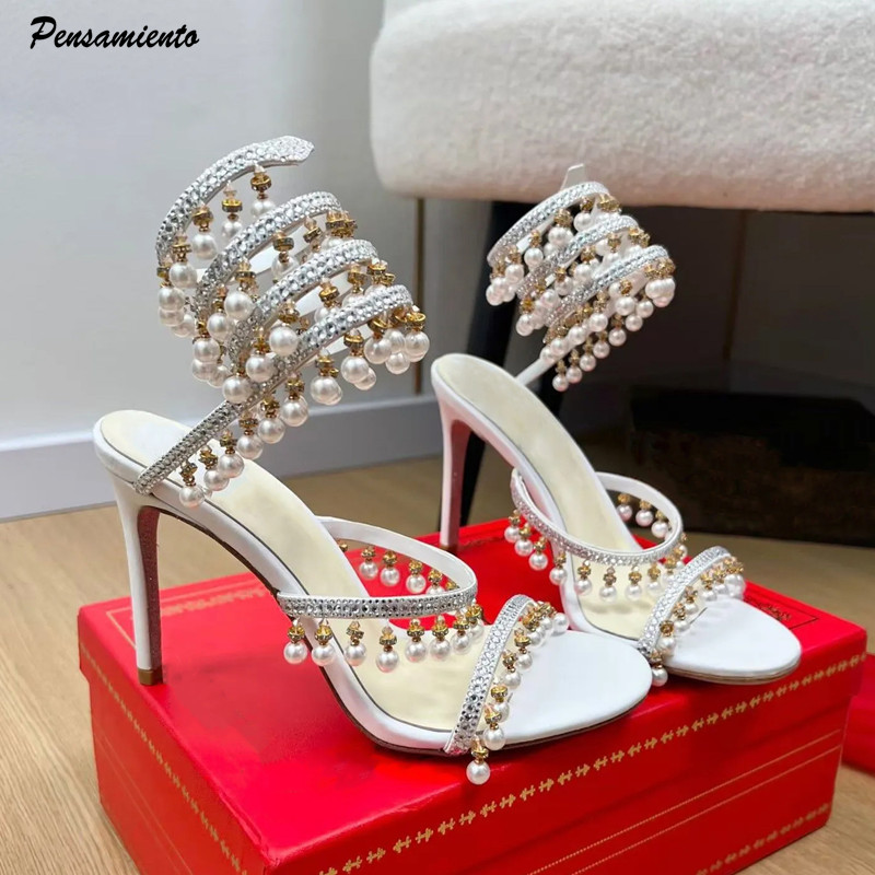Gladiator Sandal Women - صنادل نسائية فاخرة مزينة بالأحجار الكريمة