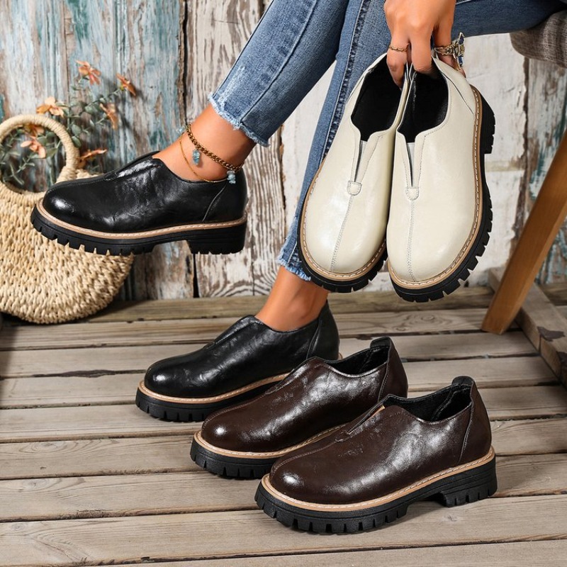 Women Shoes Loafers - أحذية نسائية على الطراز البريطاني القديم