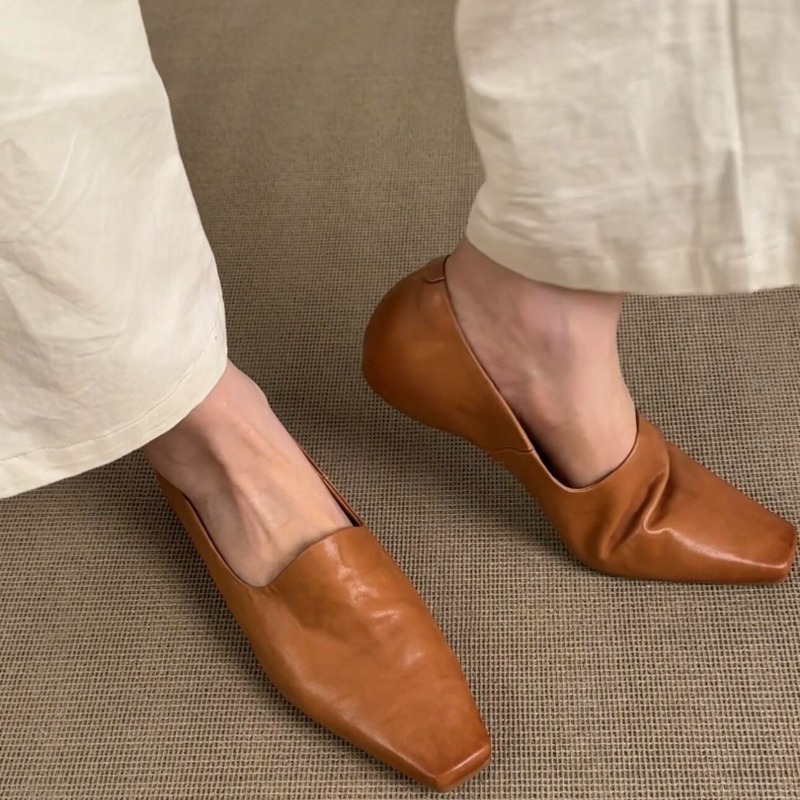 Women Shoes Loafers - أحذية نسائية مسطحة بتصميم ريترو على