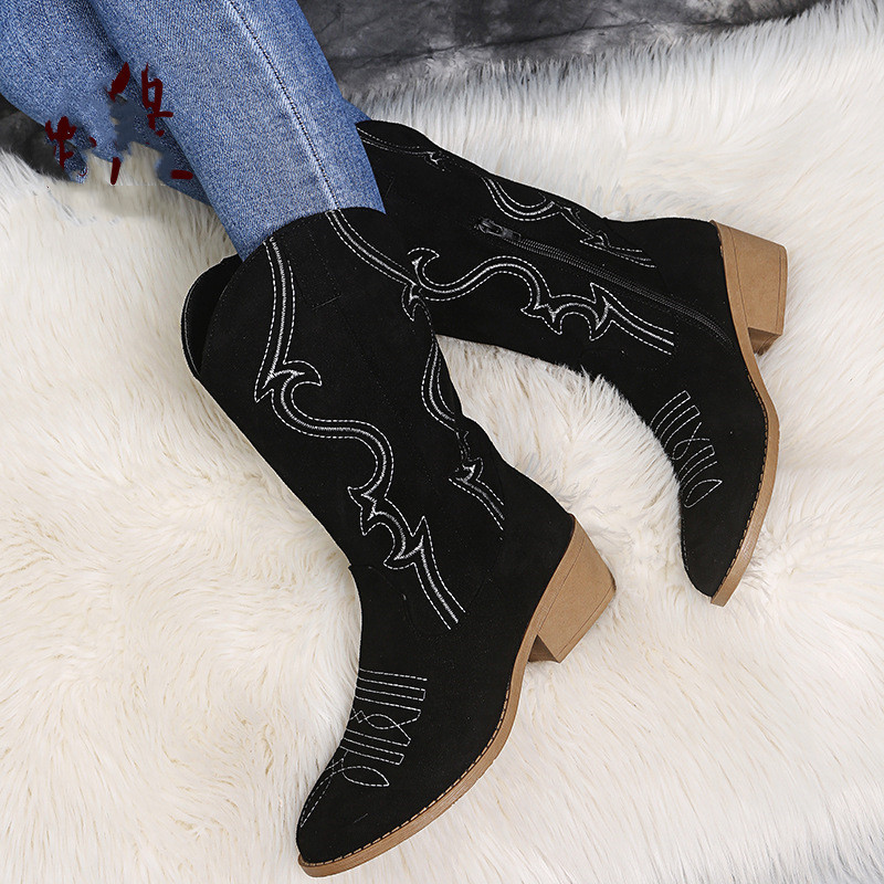 منصة مسطحة أحذية رعاة البقر ال - مراجعة Women Shoes Jeans وسعره