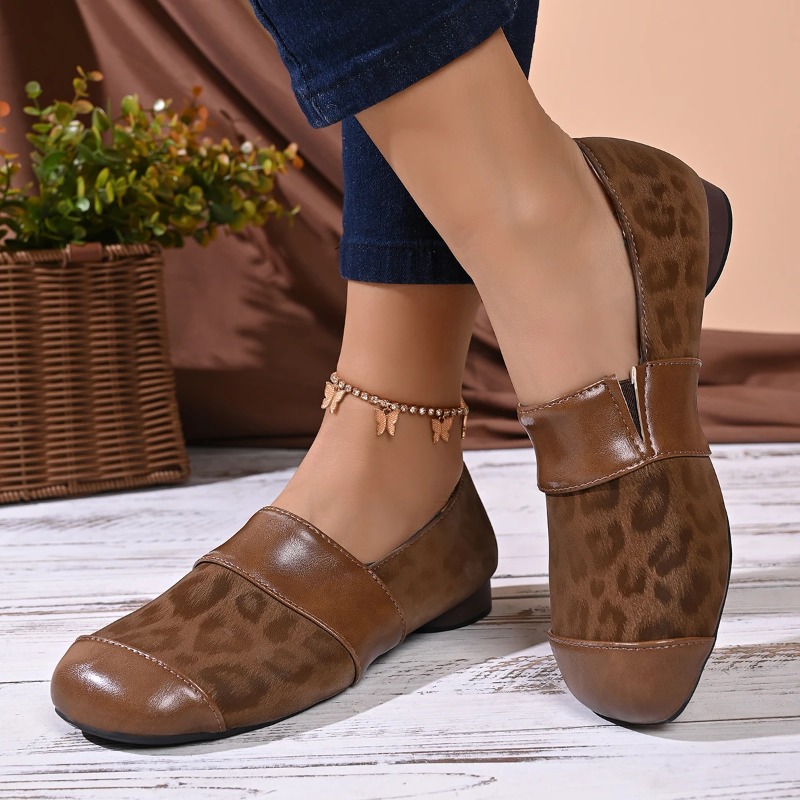أحذية نسائية أنيقة بنقشة الفهد - مراجعة Women Shoes Loafers وسعره