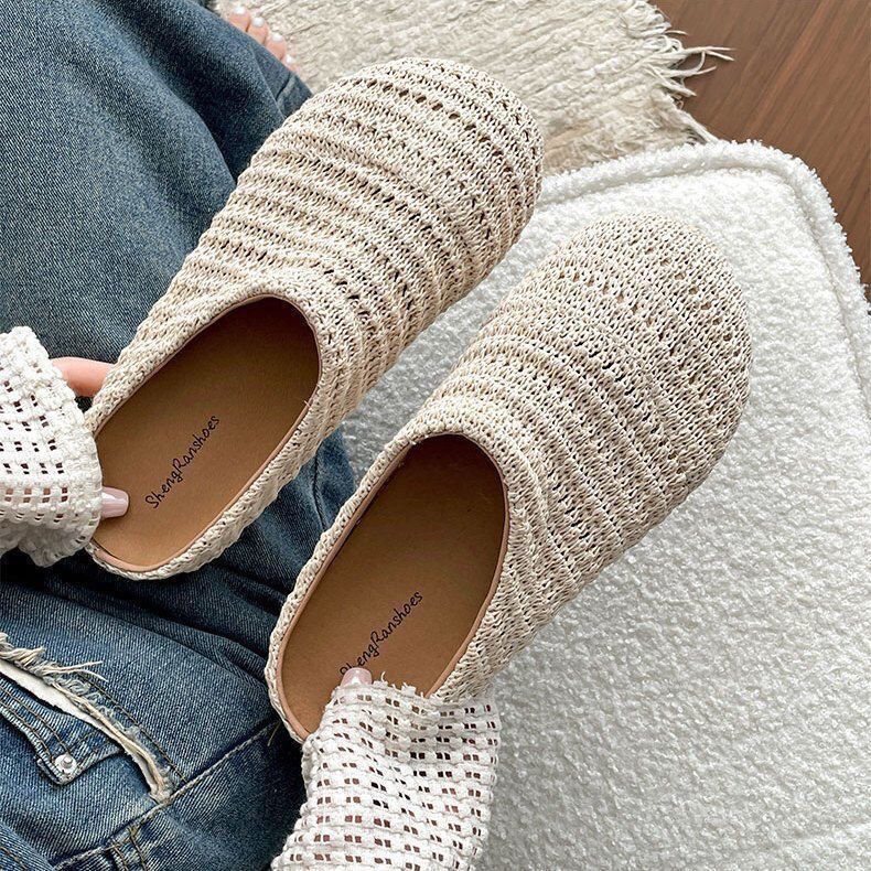 شباشب نسائية منسوجة من الرافيا - مراجعة Women Shoes Mules وسعره