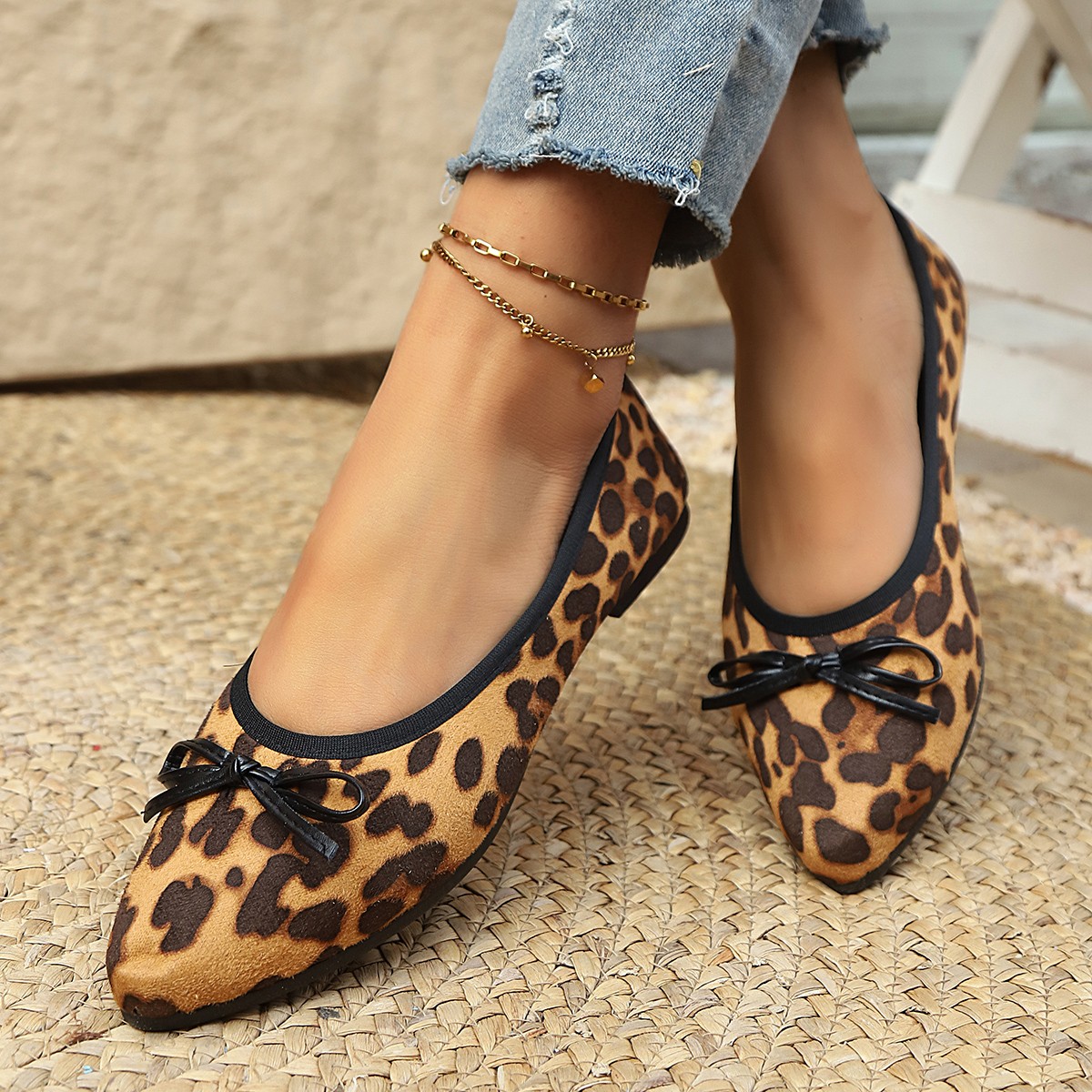 2026 حذاء مسطح بنقشة الفهد للن - مراجعة Women Shoes Loafers وسعره