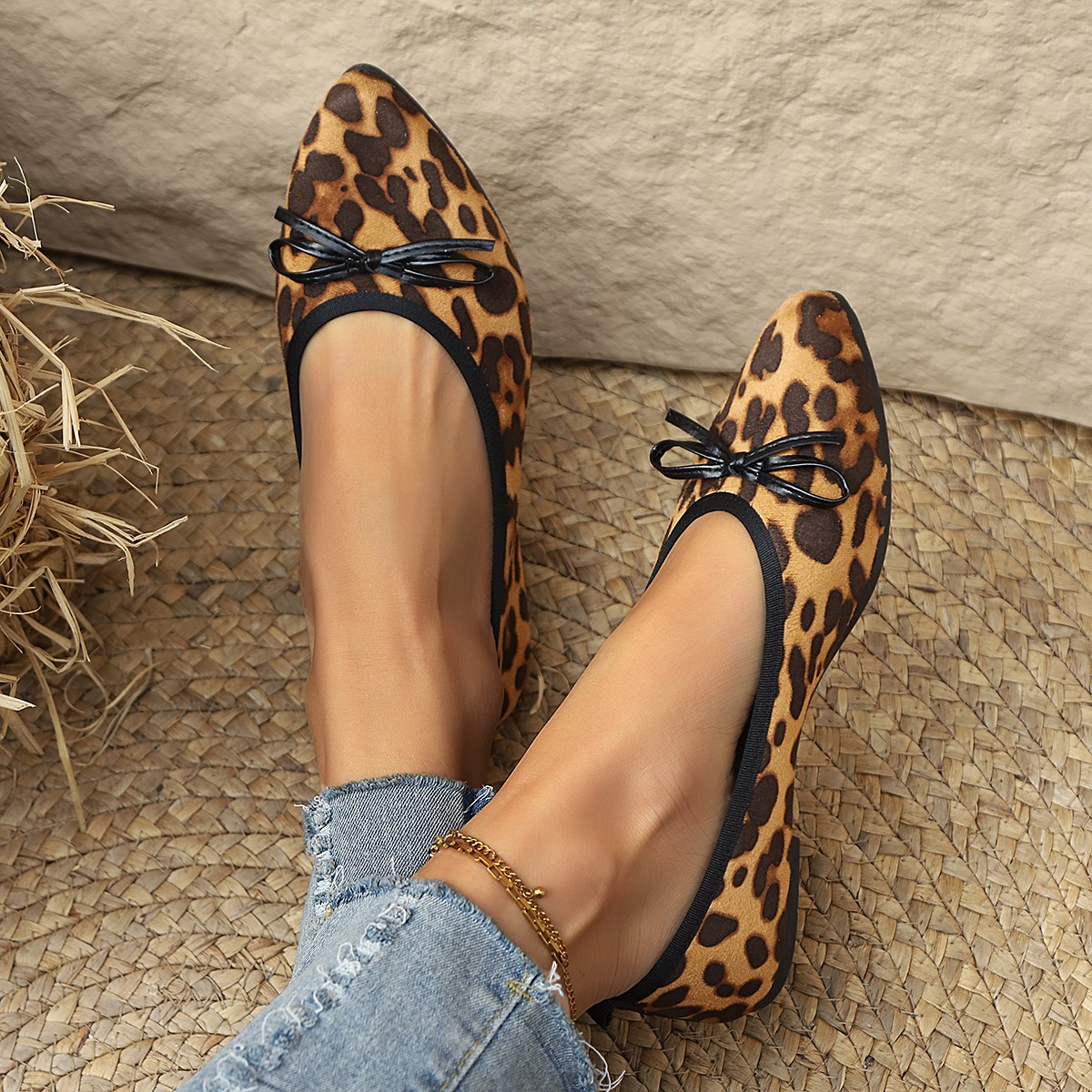2026 حذاء مسطح بنقشة الفهد للن - مراجعة Women Shoes Loafers وسعره