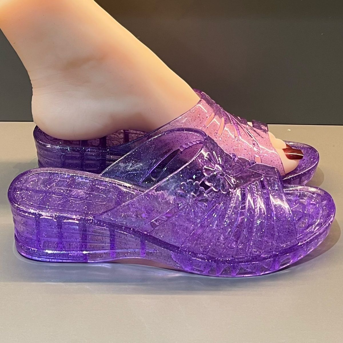 صندل نسائي بكعب ويدج من الجيلي - مراجعة Women Shoes Mules وسعره