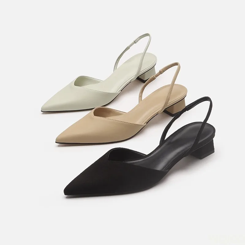 صندل نسائي مدبب مرن بكعب منخفض - مراجعة Low Block Heel Pump وسعره